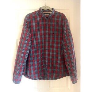 Burberry Brit Men's Long Sleeve Button-Up Check Classic Plaid Shirt XXL Red Blue